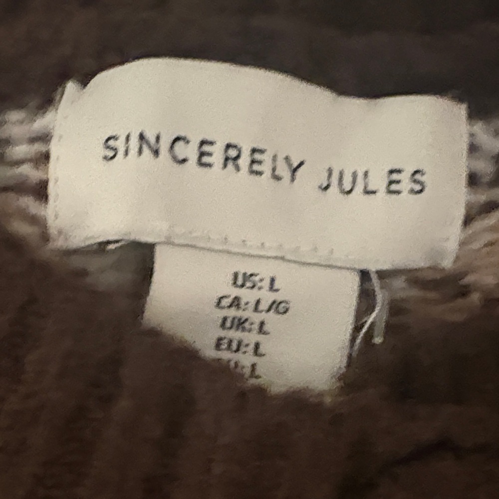 Sincerely Jules Brown and White Cardigan - Picture 2 of 3